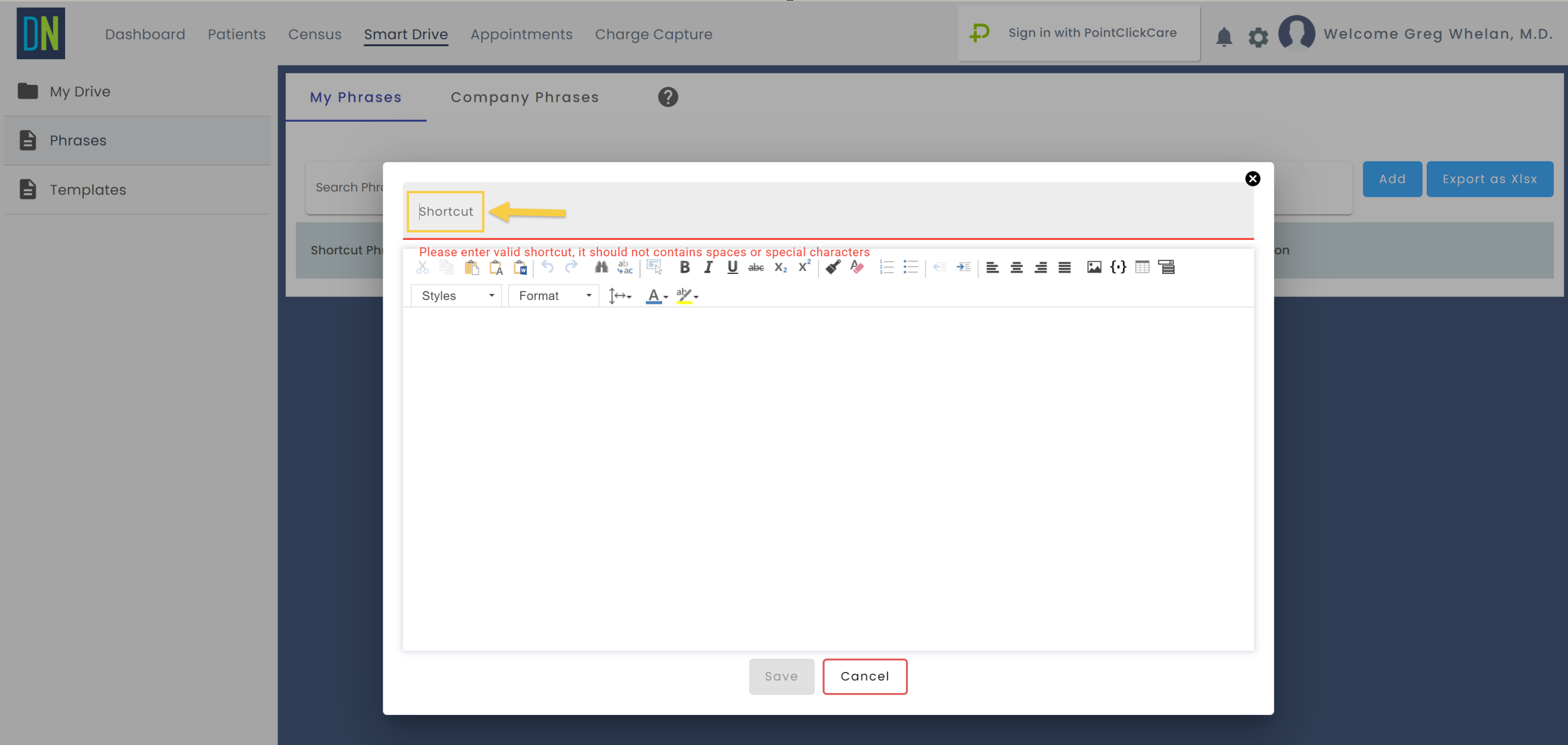 Charting | Creating a Form Within a Dot-Phrase – DocNow