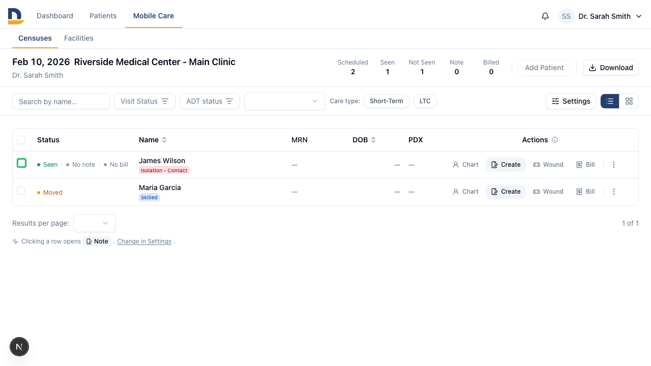 Row checkboxes appear on hover — click one to start a bulk selection.